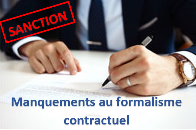 manquement formalisme contractuel